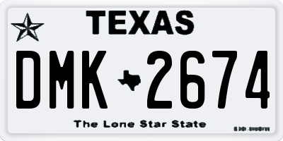 TX license plate DMK2674