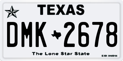 TX license plate DMK2678