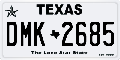 TX license plate DMK2685