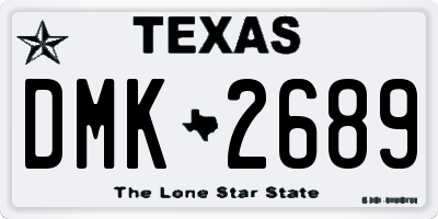 TX license plate DMK2689