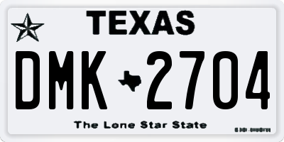 TX license plate DMK2704