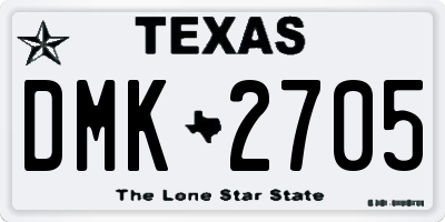 TX license plate DMK2705