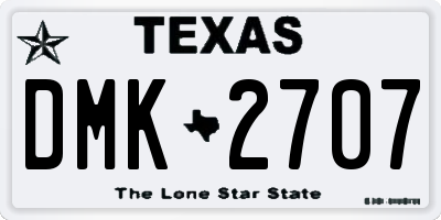 TX license plate DMK2707
