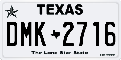 TX license plate DMK2716