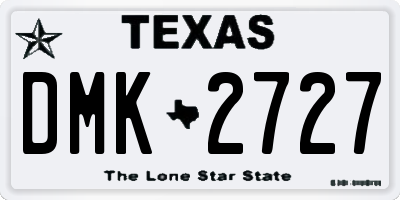 TX license plate DMK2727