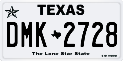 TX license plate DMK2728