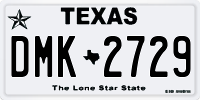 TX license plate DMK2729