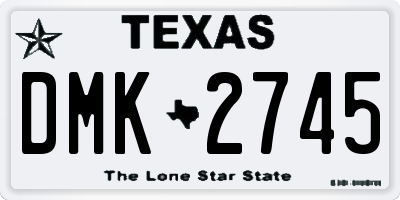 TX license plate DMK2745