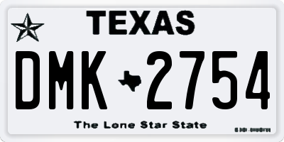 TX license plate DMK2754