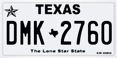 TX license plate DMK2760