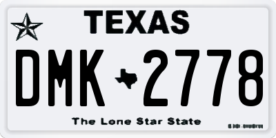 TX license plate DMK2778