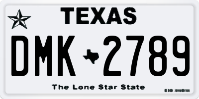 TX license plate DMK2789