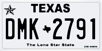 TX license plate DMK2791