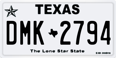 TX license plate DMK2794