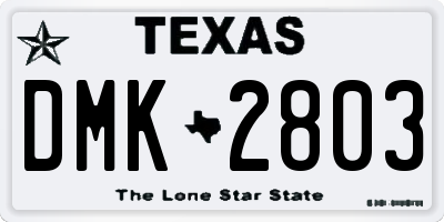 TX license plate DMK2803