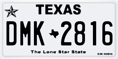 TX license plate DMK2816