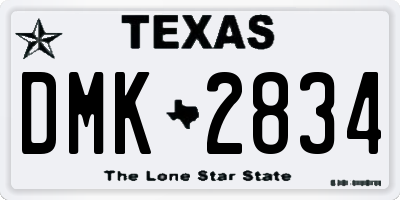 TX license plate DMK2834