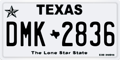 TX license plate DMK2836