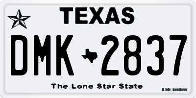 TX license plate DMK2837