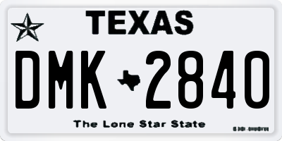 TX license plate DMK2840