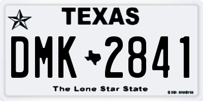 TX license plate DMK2841
