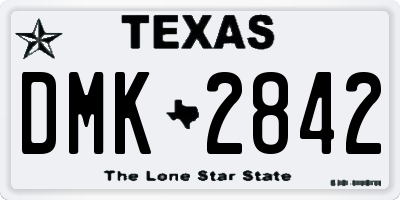 TX license plate DMK2842