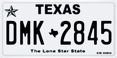 TX license plate DMK2845
