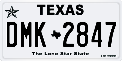 TX license plate DMK2847