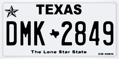 TX license plate DMK2849