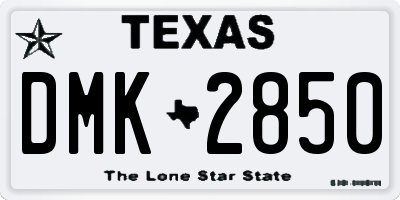 TX license plate DMK2850