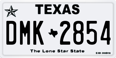 TX license plate DMK2854