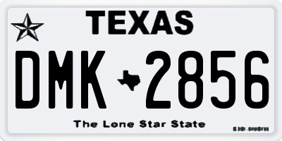 TX license plate DMK2856