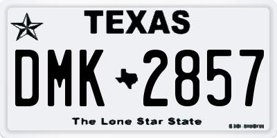 TX license plate DMK2857