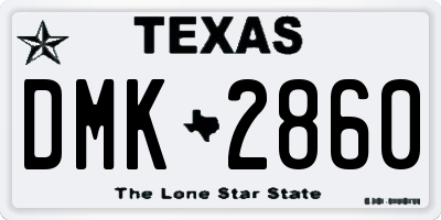 TX license plate DMK2860
