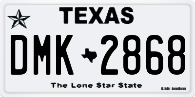TX license plate DMK2868