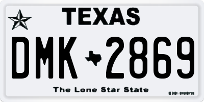 TX license plate DMK2869