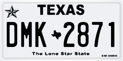 TX license plate DMK2871