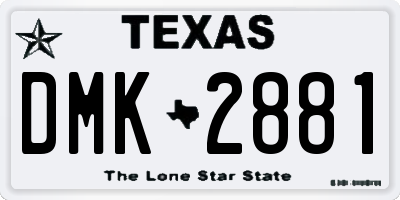 TX license plate DMK2881