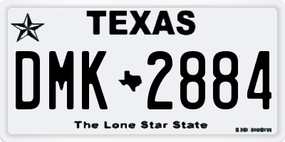 TX license plate DMK2884