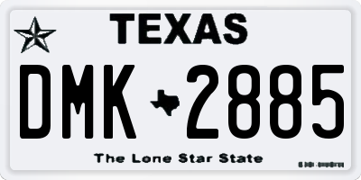 TX license plate DMK2885