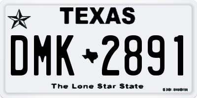 TX license plate DMK2891