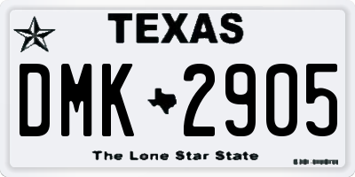 TX license plate DMK2905