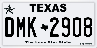 TX license plate DMK2908