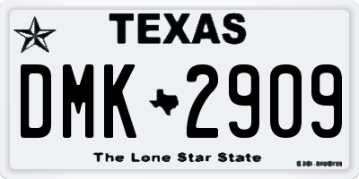 TX license plate DMK2909