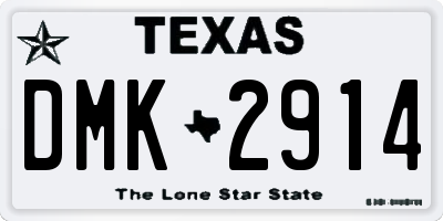 TX license plate DMK2914