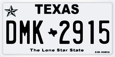 TX license plate DMK2915
