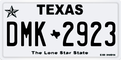 TX license plate DMK2923