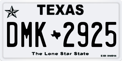 TX license plate DMK2925