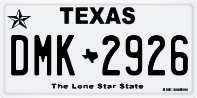TX license plate DMK2926
