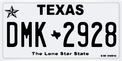 TX license plate DMK2928